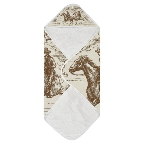 Cow Patter Black White Print Baby Towel Ultra Soft Hooded Towels for Babies - Ultra Absorbent Cotton Bath Towels 30x30 Inch
