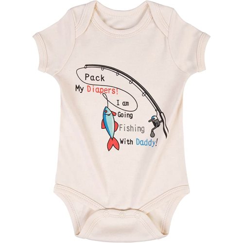 Fishing Baby Onesie - Pack My Diapers & Daddys New Fishing Buddy Father's Day & Birthday Gift for Newborns