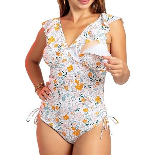 Nursing Swimsuit for Breastfeeding Mom – Improved Breastfeeding Bathing Suit Comfortable & Supportive Nursing Swimwear