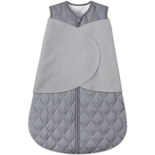 Newborn Sleep Sack Baby Swaddle,3-Way Adjustable Wearable Blanket,Swaddling Sleeping Bag,TOG 2.5 (Gray, 0-3 Months)