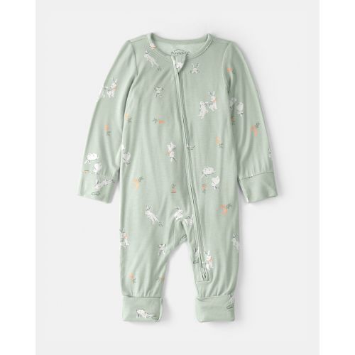 Baby Easter Bunny 2-Way Zip PurelySoft Sleep & Play Pajama - Green