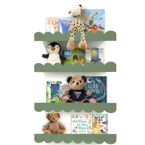 Rosecliff Heights Scalloped Nursery Wall Book Shelves, Decorative Wall Shelf | Wayfair
