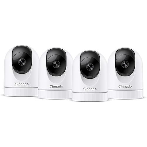 Cinnado 2K Home Security Cameras-2.4Ghz WiFi Indoor Camera with 360° Motion Detection for Pets/Nanny/Baby/Dog, 2 Way Audio, 24/7 SD Card Storage, Cloud Storage, Works with Alexa & Google Home, D1 4P
