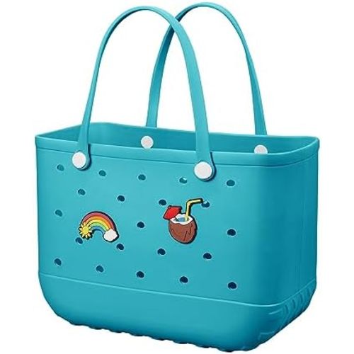 Baonat Beach Bag Rubber Tote Bag - Waterproof Travel Bag for Women Washable Tote Bag Handbag for Sports Beach Market Pool
