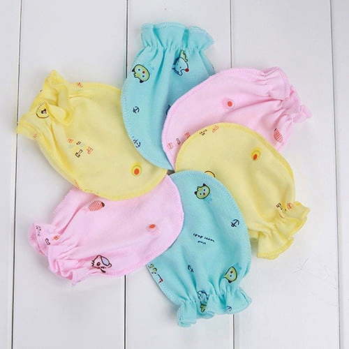 opvise 4 Pairs Unisex Newborn Baby Cute Animal Heart No Scratch Cotton Gloves Mittens