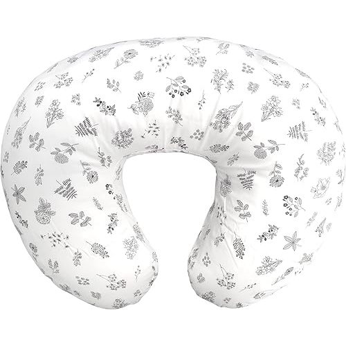 LAT Nursing Pillow for Breastfeeding,100% Cotton Removable Cover,Ergonomic Breast Feeding Pillows for Mom and Baby,Machine Washable(Plant)
