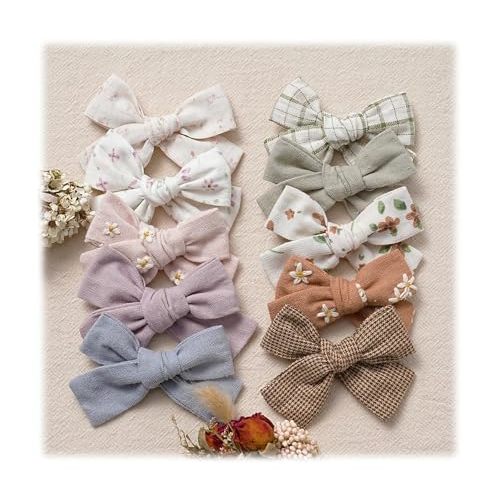 Hair Bows Clips for Girls,10 Pack Handmade Hair Accessories Barrettes Alligator Clips for Baby Toddler Infant School Gifts