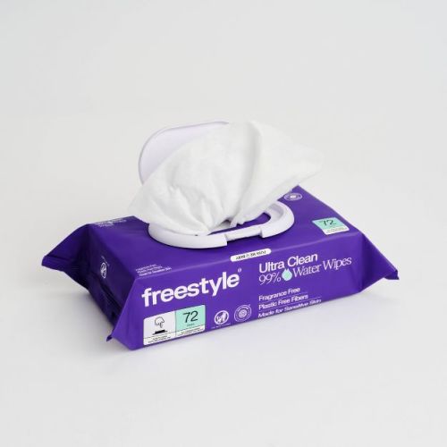 Freestyle Ultra Clean 99% Water Unscented Baby Wipes for Sensitive Skin - Flip Top Pack - 72 ct