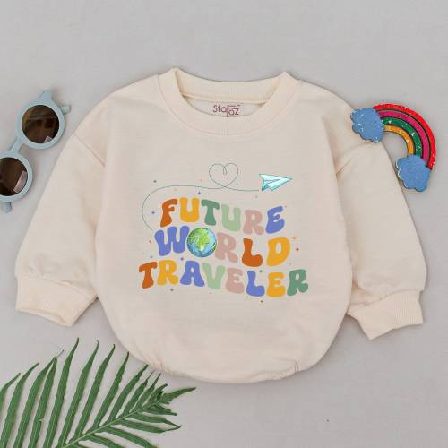 Future World Traveler Romper, Newest Little Travel Buddy, Baby Travel Bodysuit, World Traveler Outfits, Baby Shower Gifts, Newborn for Girls