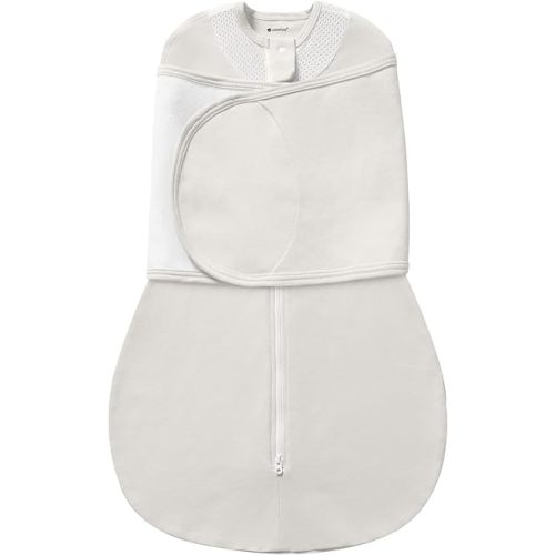 Swaddles for Newborns, Safe Sleep Swaddle Sack with Mesh Design, Breathable 100% Cotton Sleepsack New-Parent-Friendly 3-6 Month, 3-Way Adjustable Transitional Swaddle, Grey