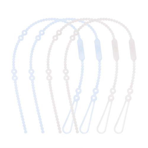 Olababy Silicone Strap for Baby Toys, Pacifiers, Teethers, Sippy Cups, Bottles w Handles, Feeding Spoons, High Chairs, Strollers, Car Seats and Travel Essentials (4 Straps, 2 Blueberry / 2 Pearl)