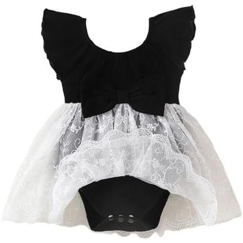 Baby Girl Romper Dress Ribbed Newborn Lace Boho Tutu Dresses Headband Baptism Photography Wedding Summer Outfit 0-24M
