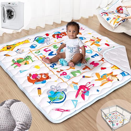 Beavtaens Baby Play Mat, 50x50 Playpen Mat with Machine Washable