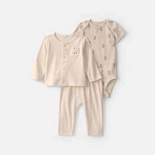 Baby Carter's 3-Piece Bear Cardigan, Bodysuit & Pant Set