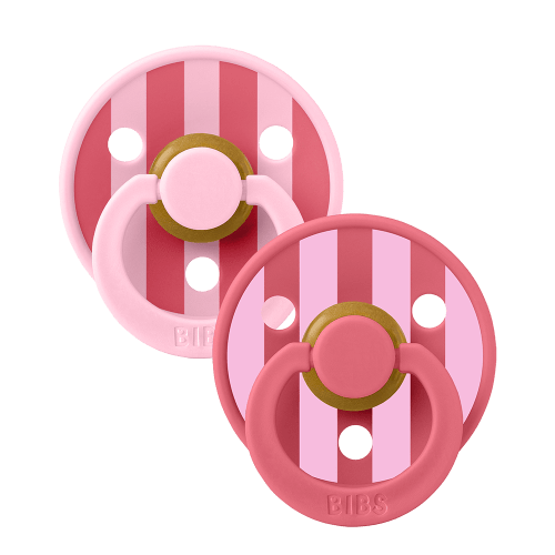 STUDIO Colour Pacifiers 2 Pack Block - Baby Pink Coral mix