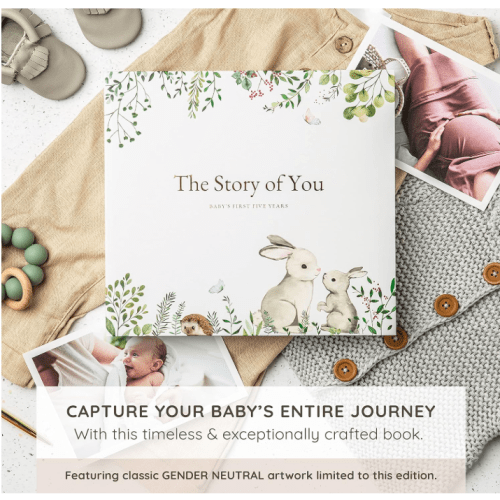 Keepsake Memory Book for Baby Boy or Girl – Timeless First 5 Year Baby Book – A Milestone Book to Record Every Event from Birth to Age 5 – Gender Neutral Journal Scrapbook Photo Album