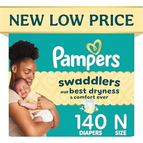 Swaddlers Newborn Diapers, Size Newborn (up to 10 lbs), 140 Count, Fragrance Free, Hypoallergenic, Absorbent, Pediatrician Recommended, Skin Safe