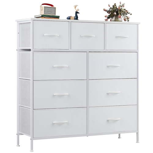 edx, Fabric Storage Dresser with 9 Drawers, Steel Frame and Wooden Top