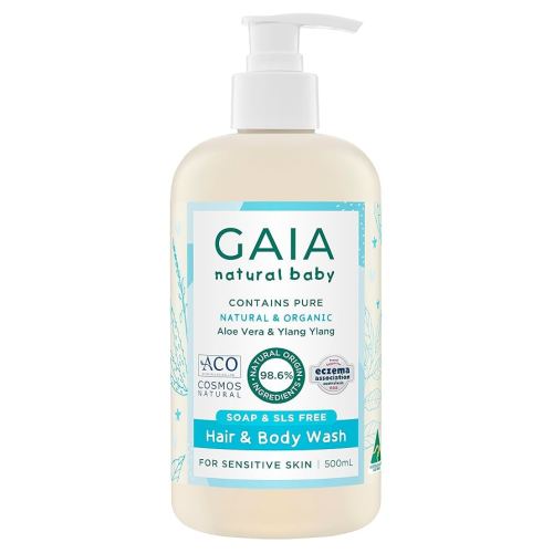 GAIA skin Natural Baby Hair and Body Wash ; Certified Natural ; Suitable for Newborns ; Sensitive Skin formula ; organic Aloe Vera ; Soap Free ; Perfume Free ; Gentle Baby Wash ; Australian Made - 500ml : Amazon.com.au: Baby