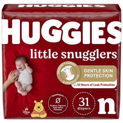 Huggies Little Snugglers Baby Diapers Unscented, Newborn (up to 10 lbs)