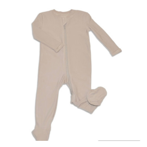 Buy Silkberry Baby Bamboo Fleece Footie With Two Way Zipper Taupe 3-6 Months at Well.ca | Free Shipping $35+ in Canada
