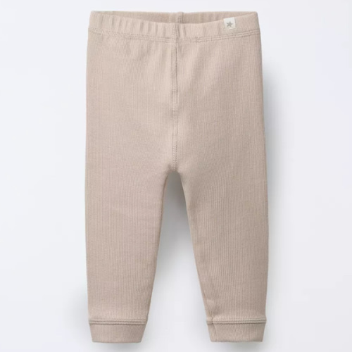 RIBBED LEGGINGS WITH LABEL - Light mink | ZARA United States