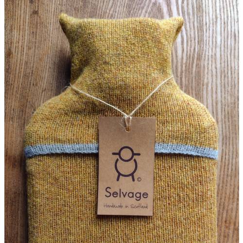 Yellow Pure Wool Hot Water Bottle 2 litre