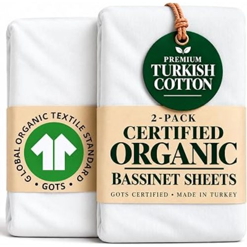 Organic 35x20 Bassinet Sheets for Ezebaby, Milliard, AirClub