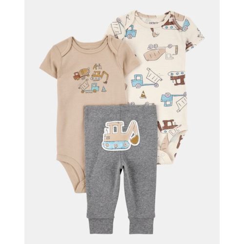 Baby Boy 3-Piece Construction Little Character Set® - White/Tan/Grey - Carter's | Carter's