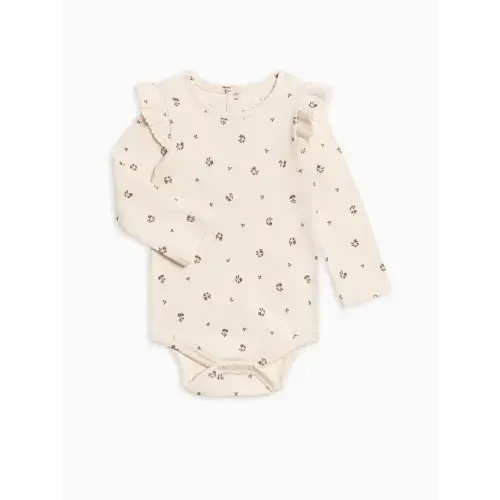 Leza Ribbed Ruffle Long Sleeve Bodysuit