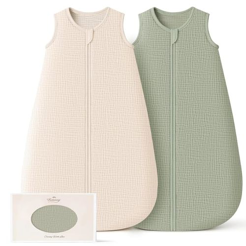 Konssy Muslin Baby Sleep Sack 0-6 Months, 0.8 TOG Baby Wearable Blanket