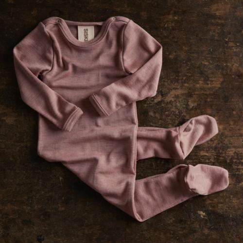 Kea Baby Pyjamas - Merino Wool & Silk - Orchid