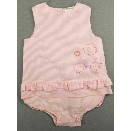 Baby Girl Clothes, Fisher Price 3-6 Month Pink Check Ruffle Romper Outfit