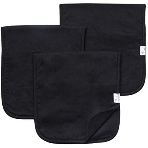 Baby Burp Cloth Large 21''x10'' Size Premium Absorbent Triple Layer 3 Pack Gift Set “Black Basics” by Copper Pearl