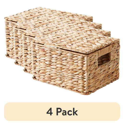 (4 pack) Better Homes & Gardens Hyacinth Basket with Lid