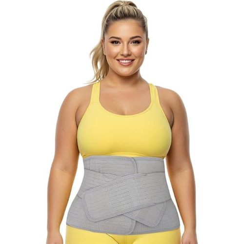 Abdominal Binder Post Surgery Tummy Tuck - Postpartum Belly Band Wrap | Post C Section Belly Binder Recovery | Stomach Compression Hernia Belt For Men & Women After Pregnancy, Hysterectomy L/XL