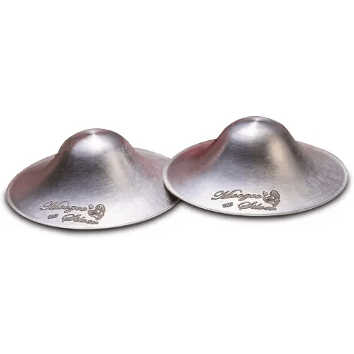Moogco The Original Silver Nursing Cups - Nipple Shields for Nursing Newborn - Breastfeeding Essentials - Newborn Essentials Must Haves - Nipple Covers Breastfeeding - 925 Silver (X-Large)