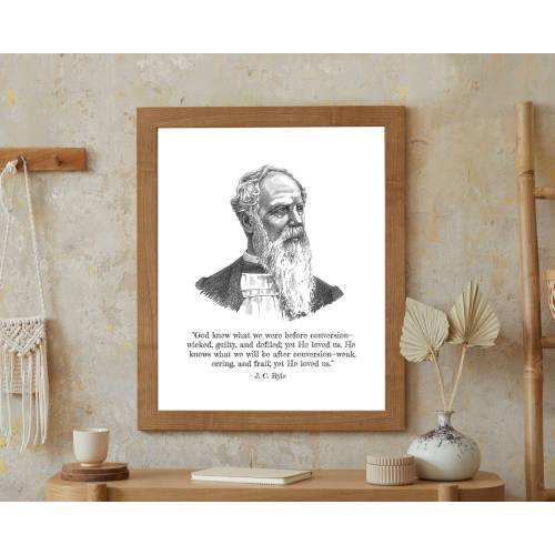 J.C. Ryle & Quote, Portrait Sketch, Art, Reformed Theology.