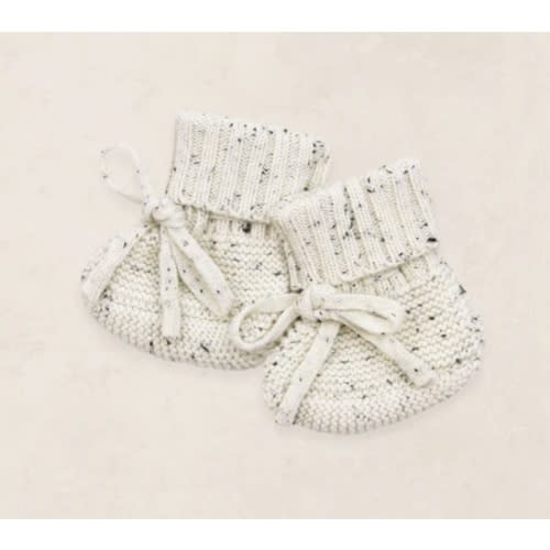 Knit Booties - Cream Speckle