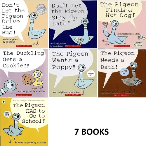 Pigeon Series 7 Book Set : Don't Let the Pigeon Drive the Bus / Stay up Late. Pigeon Finds a Hot Dog ....and 4 More Titles
