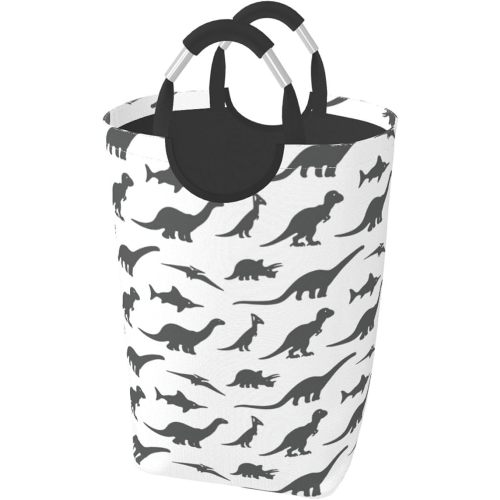 Dinosaur Laundry Basket Cute Dinosaurs Foldable Laundry Hamper Collapsible Laundry Baskets with Handles Clothes Hamper Laundry Tote Bag for Family Storage Bin 50L
