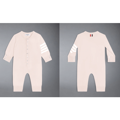 Thom Browne Wool Cashmere 4-Bar Baby Onesie