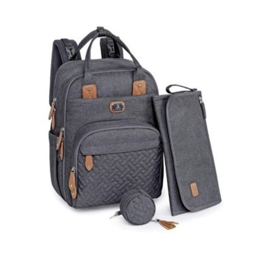 Diaper Bag Backpack with Portable Changing Pad, Pacifier Case and Stroller Straps