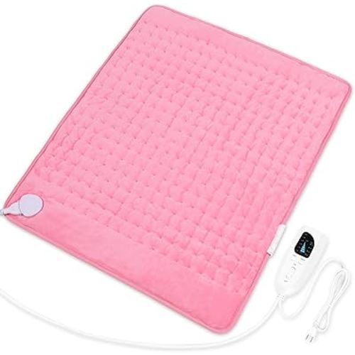 Deepsoon Heating Pad,Electric Heating Pads for Back,Neck,Abdomen,Moist Heating Pad for Shoulder,Knee,Arms,Legs,Dry/Moist Heat & Auto Shut Off,Christmas Gifts for Men and Women,BabyPink,24x20 Inch