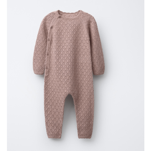 OPENWORK KNIT JUMPSUIT - Pink | ZARA United States