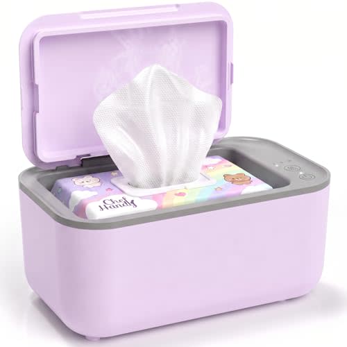 Chefhandy Baby Wipe Warmer, Large Capacity for Baby and Adult Wipes, Purple | Surround heating, 3 temperature settings and quiet operation provide even warmth for diaper changes and daily care