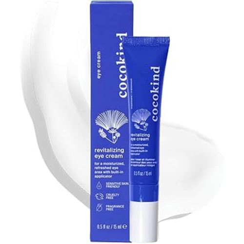 Revitalizing Eye Cream by Cocokind, Depuff & Reduce Fine Lines and Wrinkles, Cream for Firmer and Brighter Looking Eye Area, Hydrating with a Cool Metal Applicator Tip, 0.5 Fl Oz