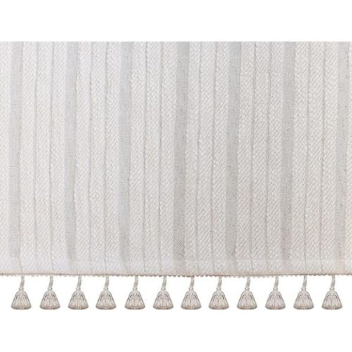 Crane Baby Boho Cotton Baby Crib Skirt with Fringe, White Bed Skirt Fits Standard Cribs, Skirting 28” X 52” X 8”, Off White Neutral Crib Skirts for Nursery