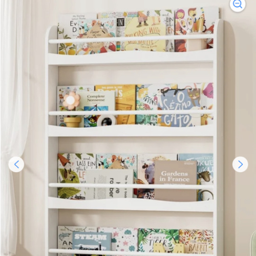 Homfa 4-Tier Book Shelf, White Kid's Bookshelf,E1 MDF Storage Bookcase with Safe Rounded Edges, Anti-Tip Open Shelving Unit for Nursery Playroom Bedroom