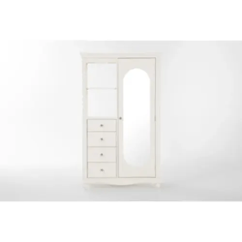 Madison White II 1-Door 4-Drawer Wood Bedroom Armoire Closet